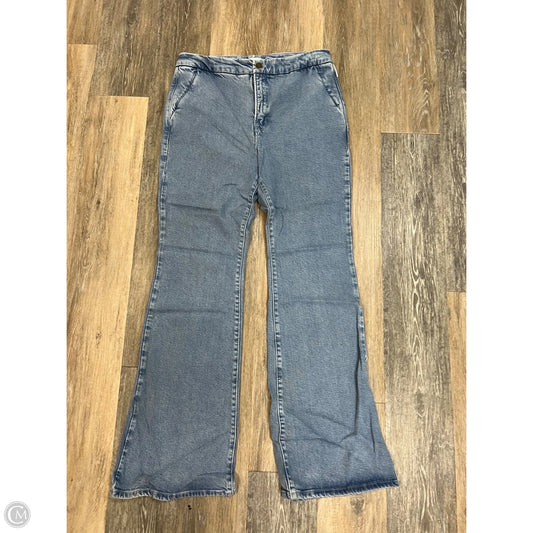 Jeans Flared By Good American In Blue Denim, Size: 12