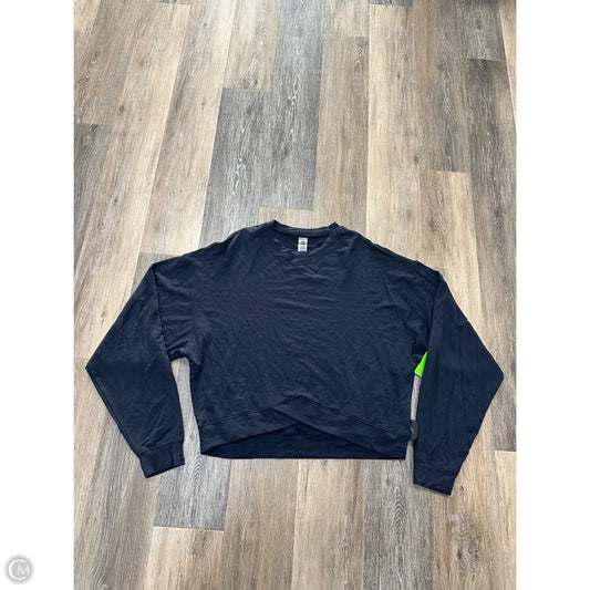 Athletic Top Long Sleeve Crewneck By Mono B In Navy, Size: L