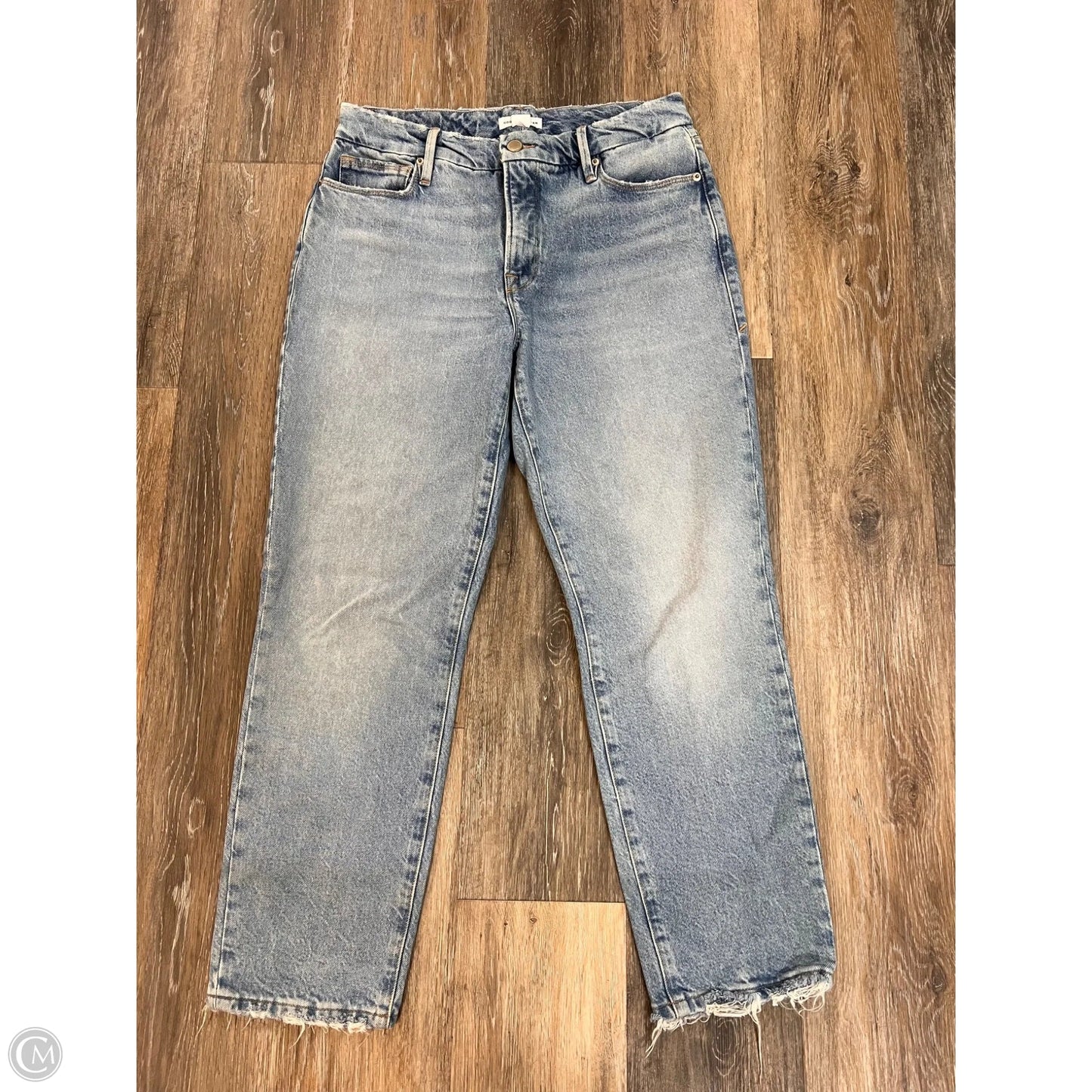 Jeans Straight By Good American In Blue Denim, Size: 0/25