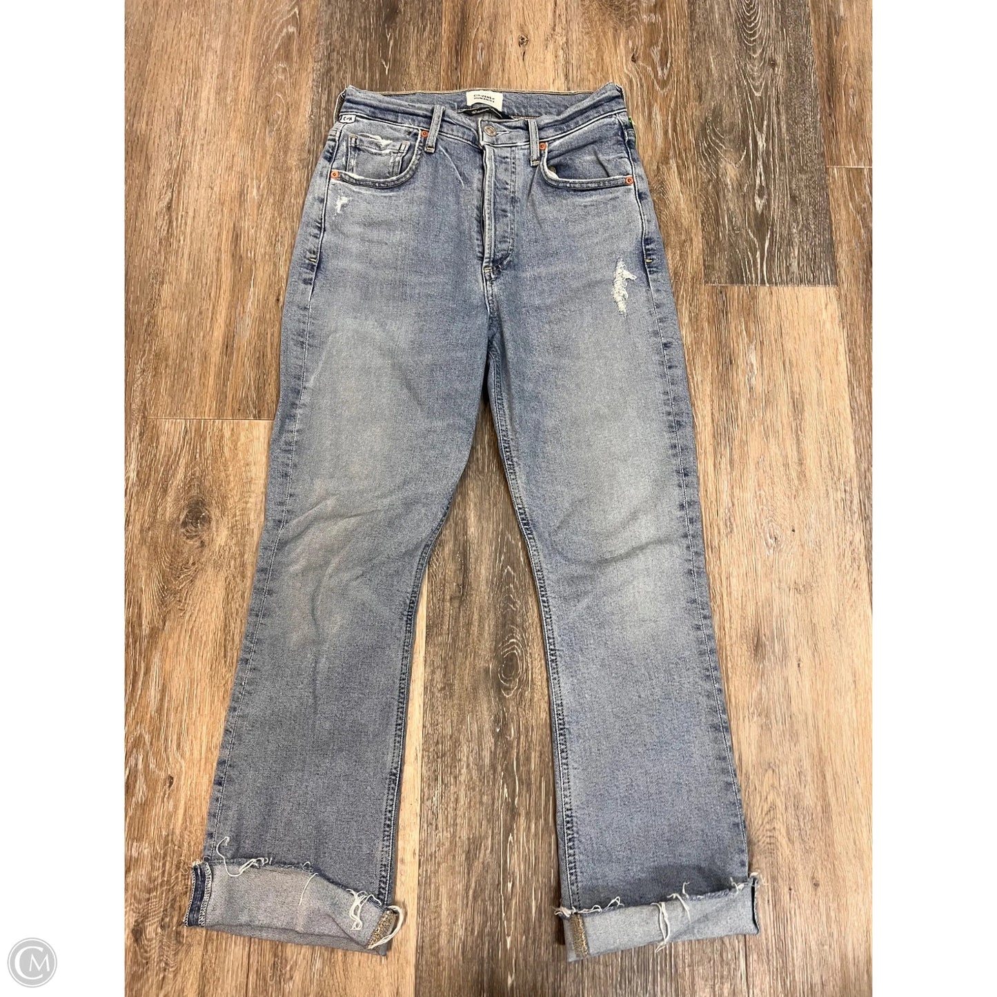 Jeans Straight Designer By Citizens Of Humanity In Blue Denim, Size: 1/25