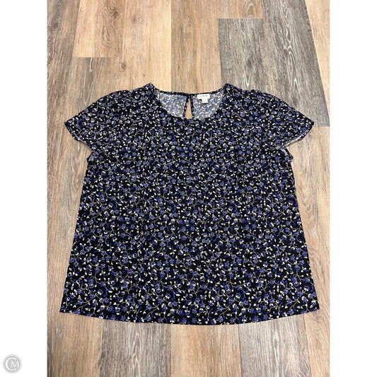Blouse Short Sleeve By J. Crew In Floral Print, Size: L