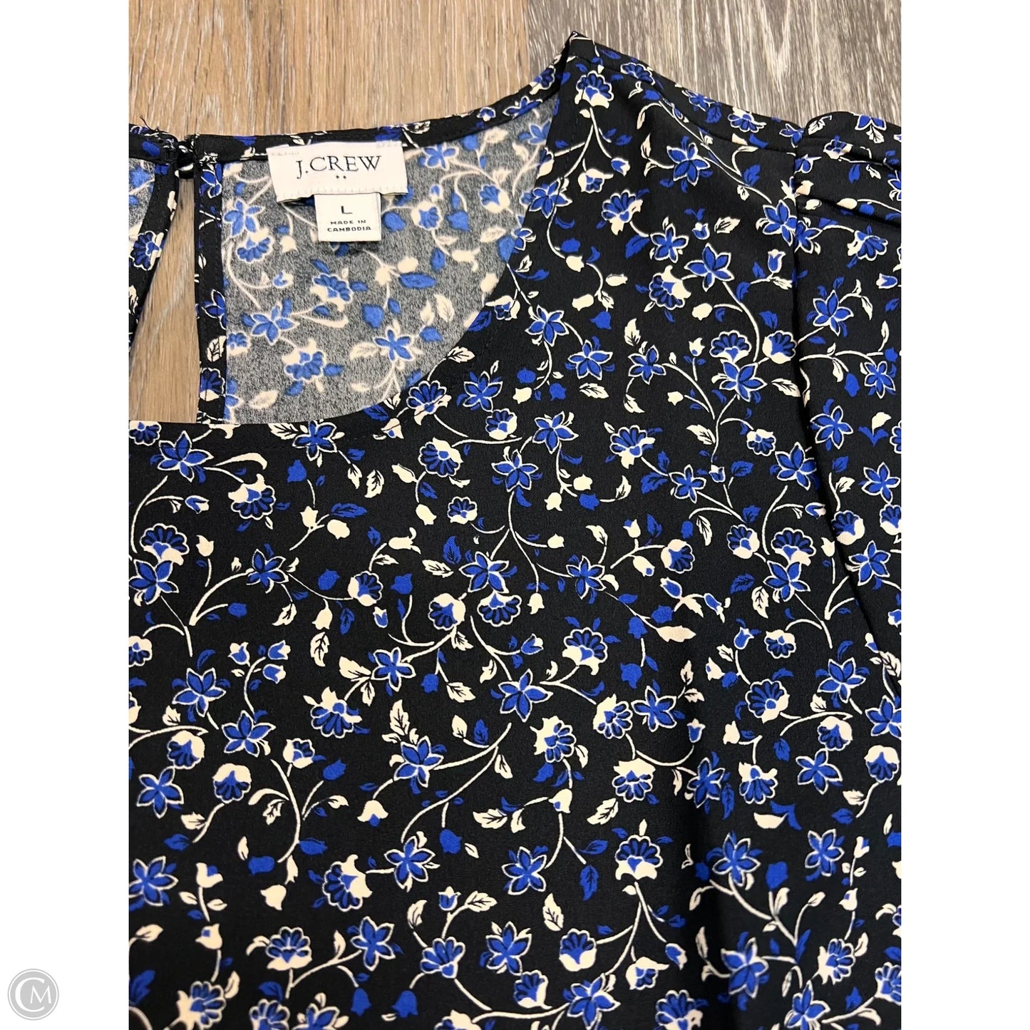 Blouse Short Sleeve By J. Crew In Floral Print, Size: L