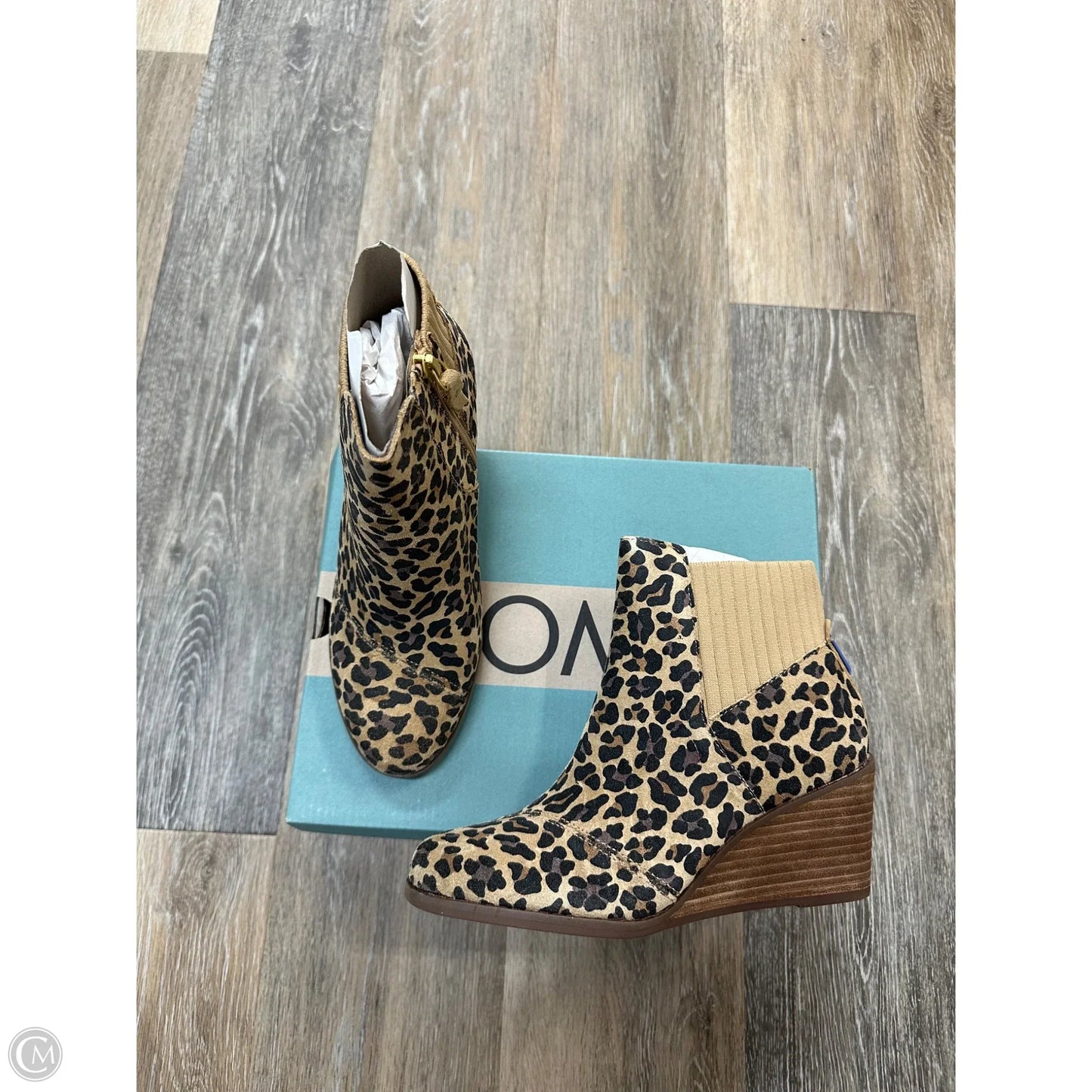 Boots Ankle Heels By Toms In Animal Print, Size: 6