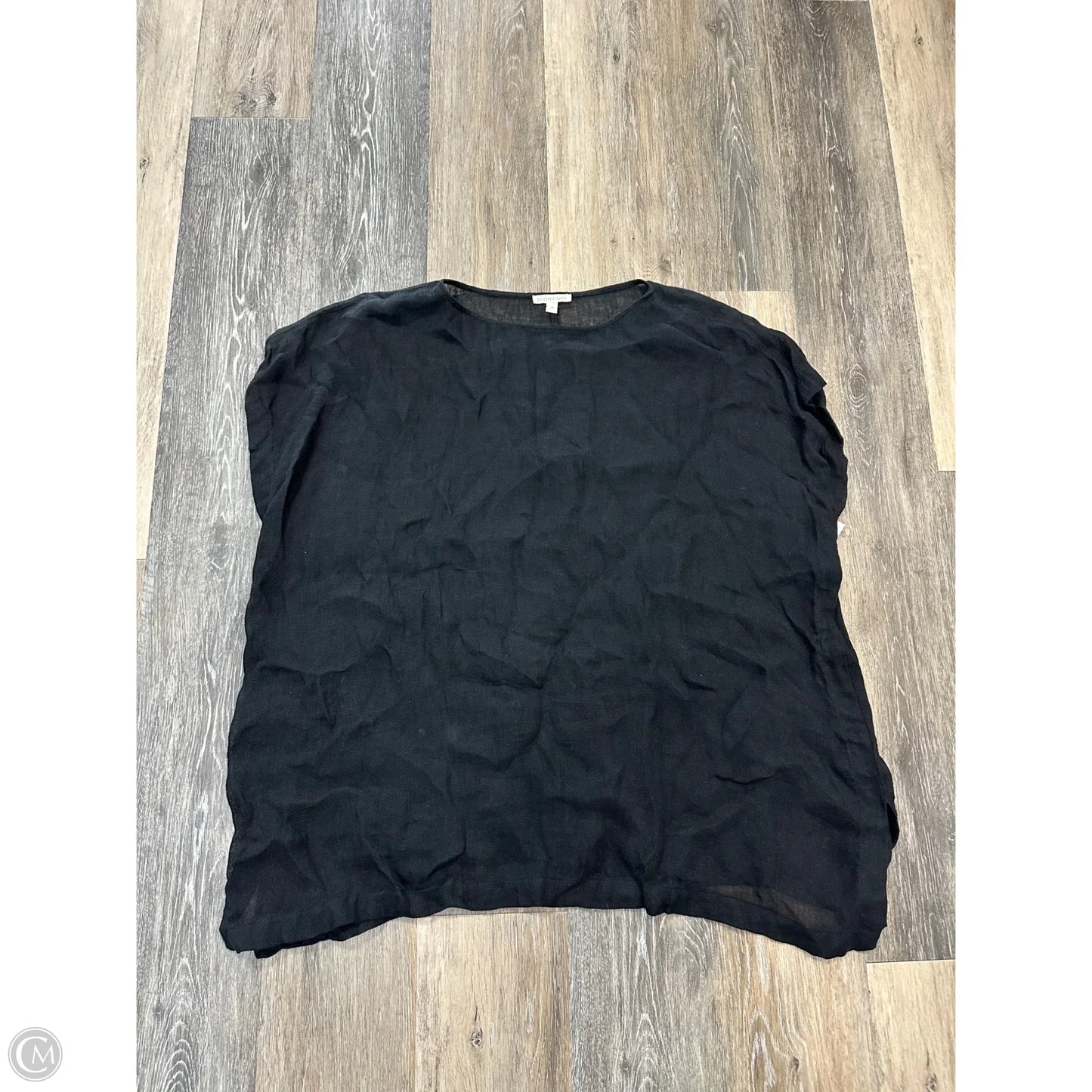 Blouse Short Sleeve By Eileen Fisher In Black, Size: S