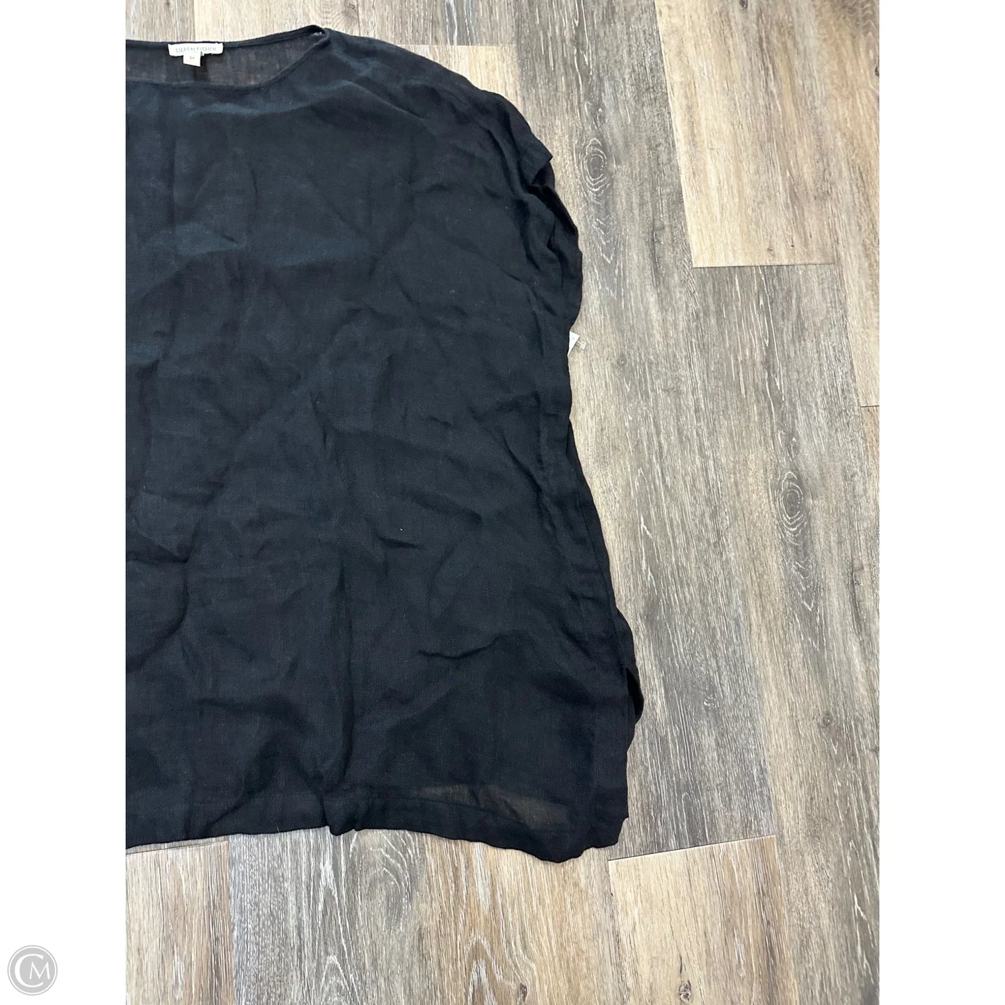 Blouse Short Sleeve By Eileen Fisher In Black, Size: S