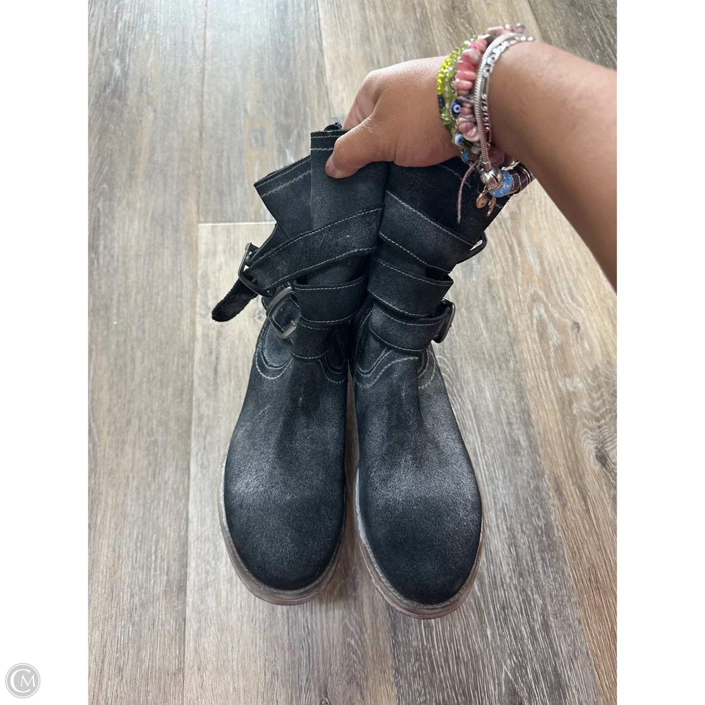 Boots Ankle Flats By Roan In Black, Size: 7.5