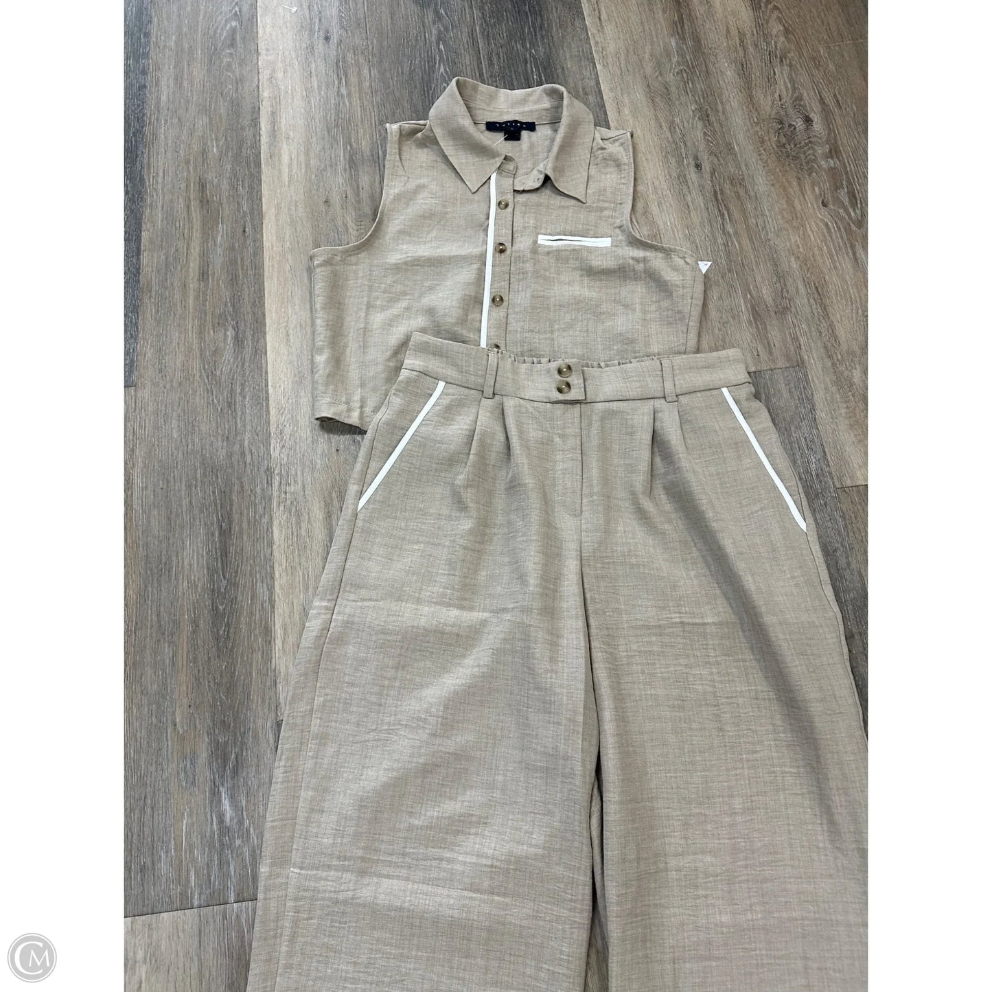 Pants Set 2pc By Monteau In Tan, Size: L