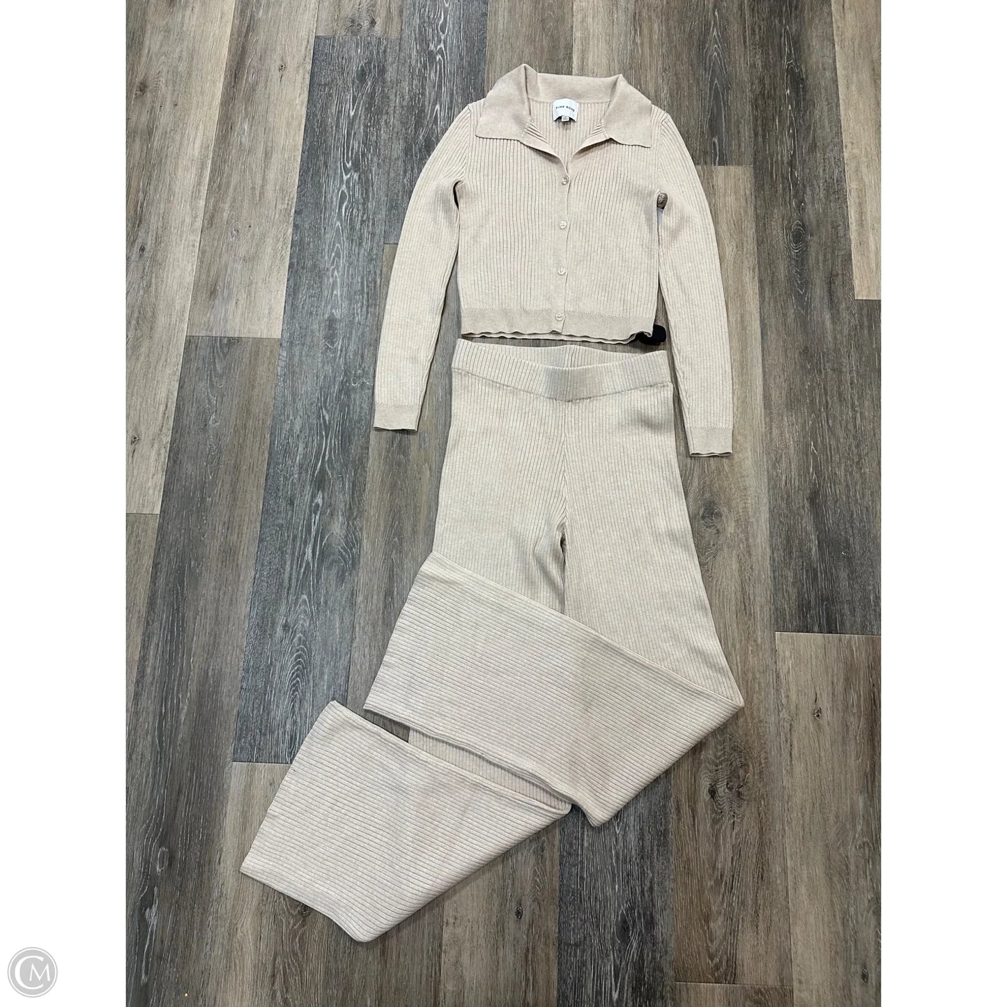 Pants Set 2pc By Pink Rose In Beige, Size: M