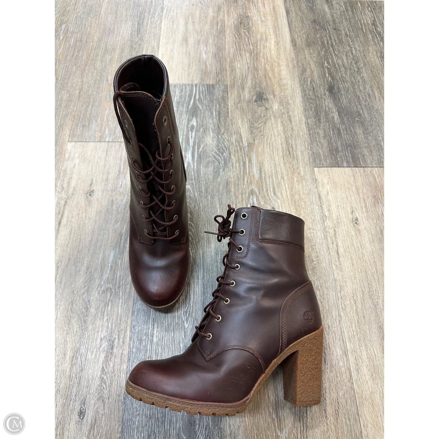 Boots Ankle Heels By Timberland In Brown, Size: 10