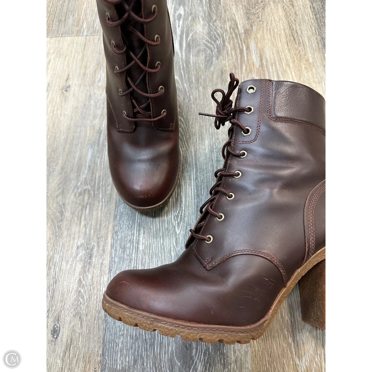 Boots Ankle Heels By Timberland In Brown, Size: 10