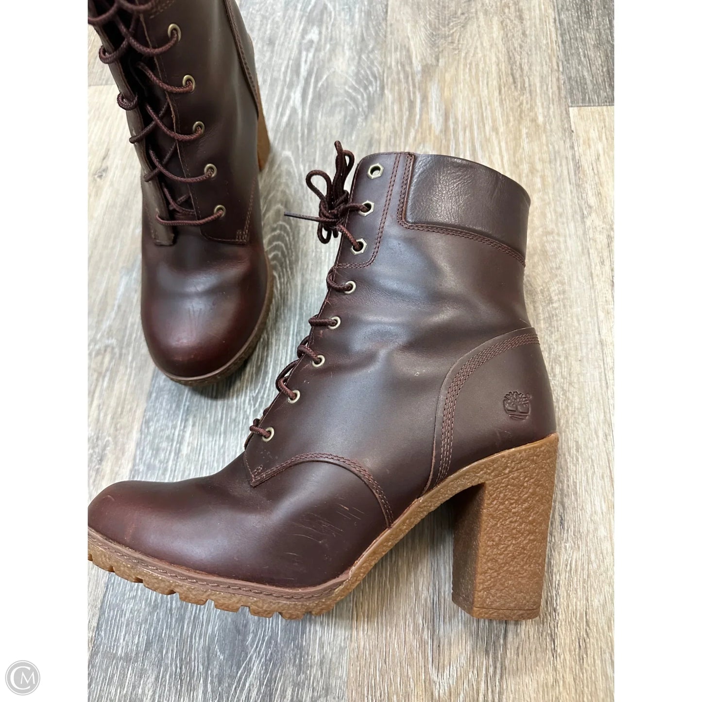 Boots Ankle Heels By Timberland In Brown, Size: 10