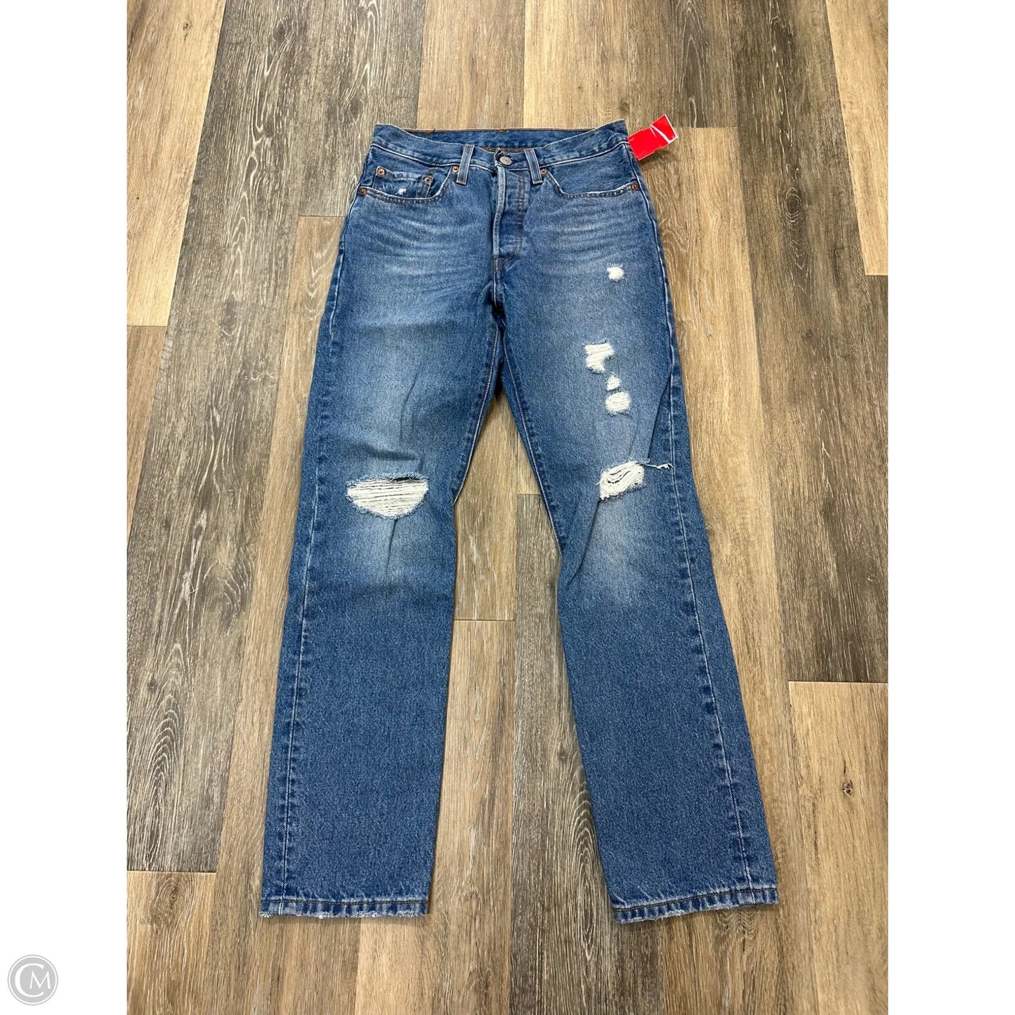 Jeans Straight By Levis In Blue Denim, Size: 2