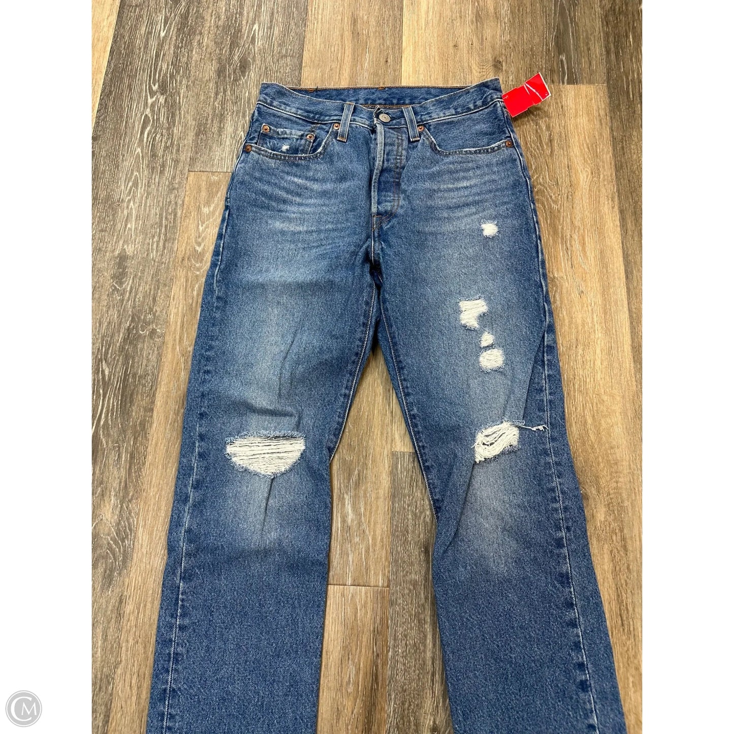 Jeans Straight By Levis In Blue Denim, Size: 2