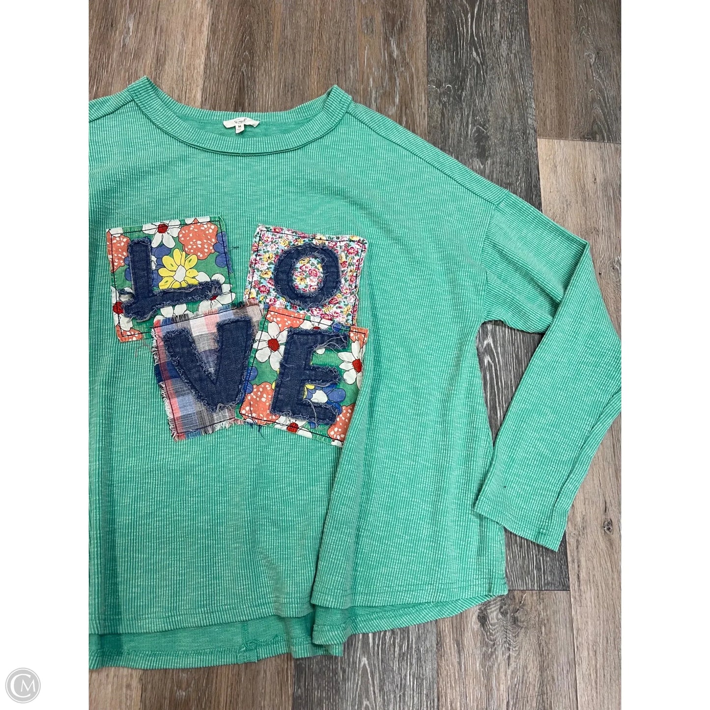 Top Long Sleeve By Easel In Green, Size: M