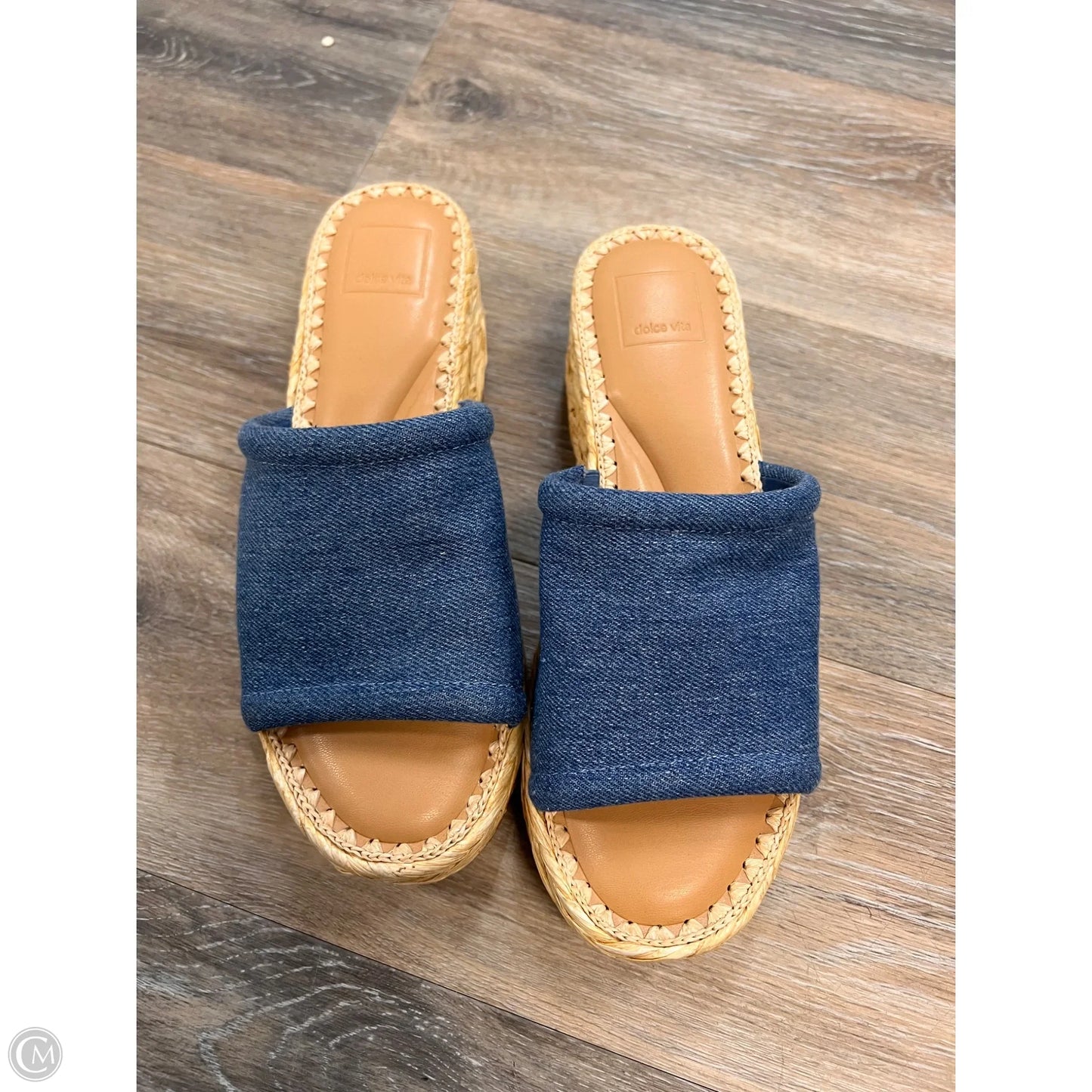 Sandals Heels Platform By Dolce Vita In Blue & Cream, Size: 8.5