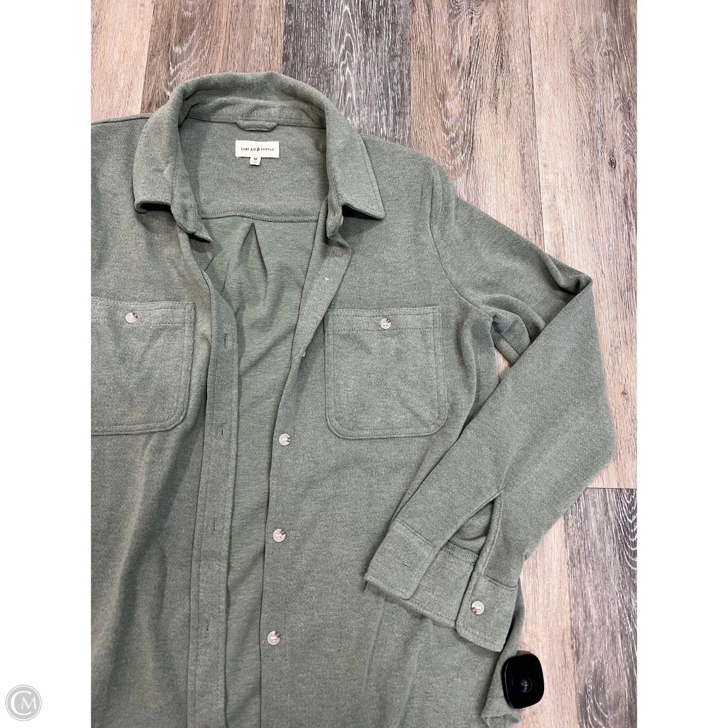 Jacket Shirt By Thread And Supply In Green, Size: M
