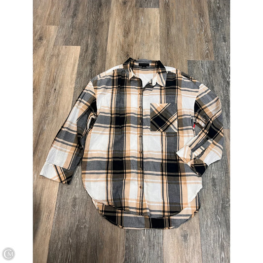 Blouse Long Sleeve By Sanctuary In Plaid Pattern, Size: Xl