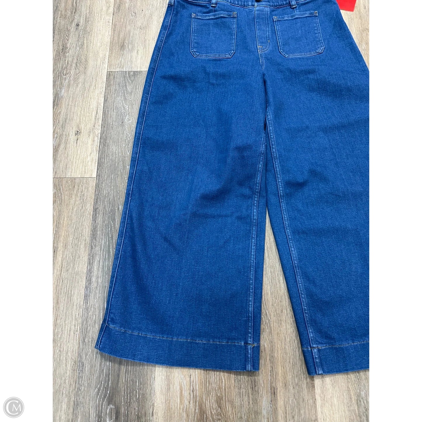 Jeans Wide Leg By Spanx In Blue Denim, Size: Xl