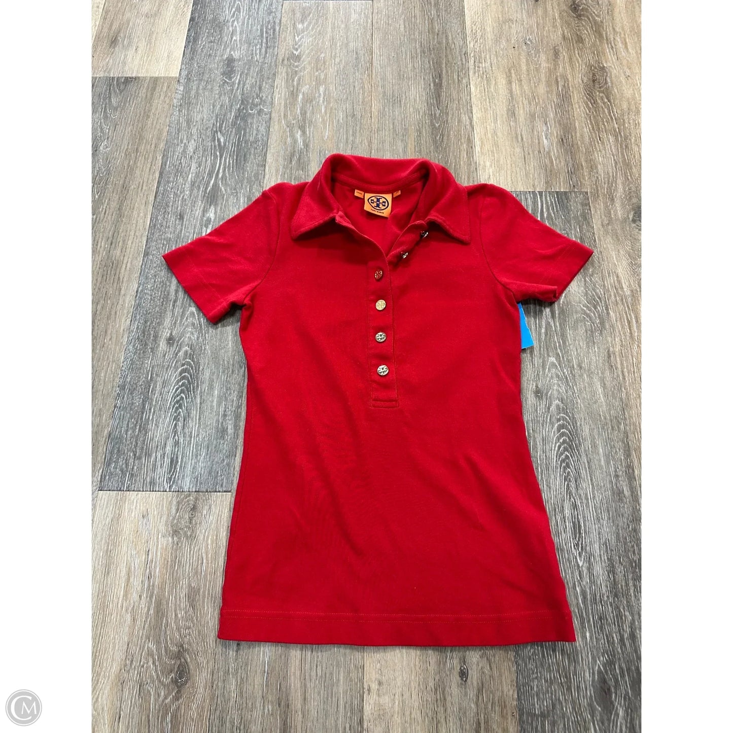 Top Short Sleeve Designer By Tory Burch In Red, Size: Xs