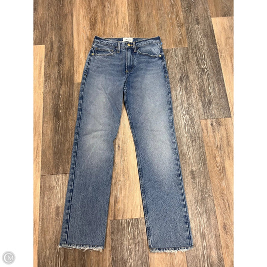 Jeans Straight By Frame In Blue Denim, Size: 0