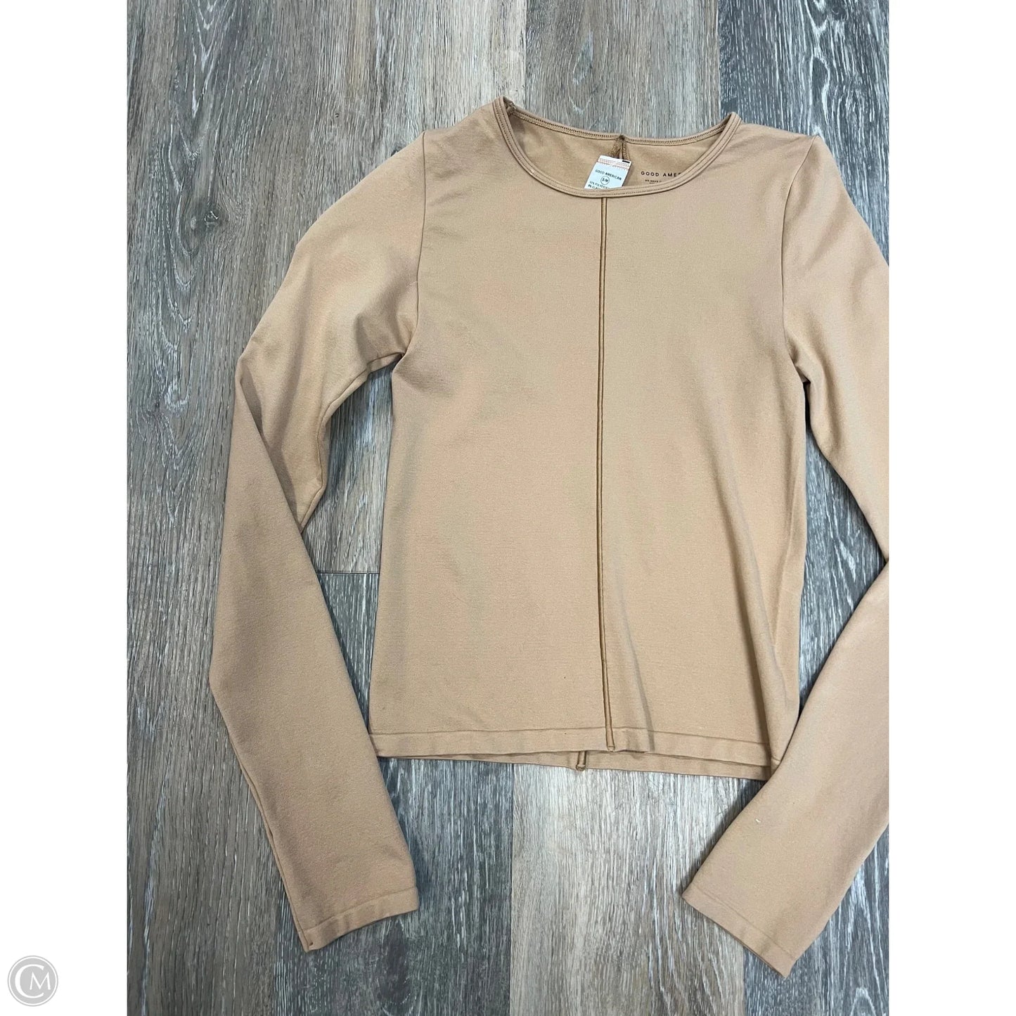 Top Long Sleeve By Good American In Tan, Size: S/M