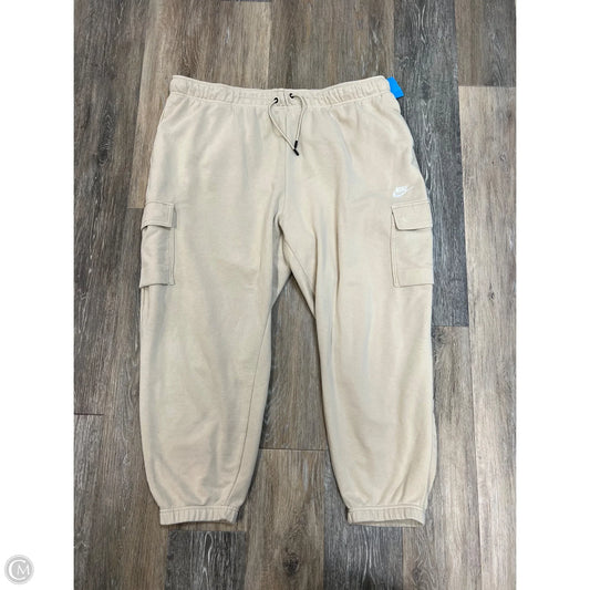 Athletic Pants By Nike Apparel In Beige, Size: 2x