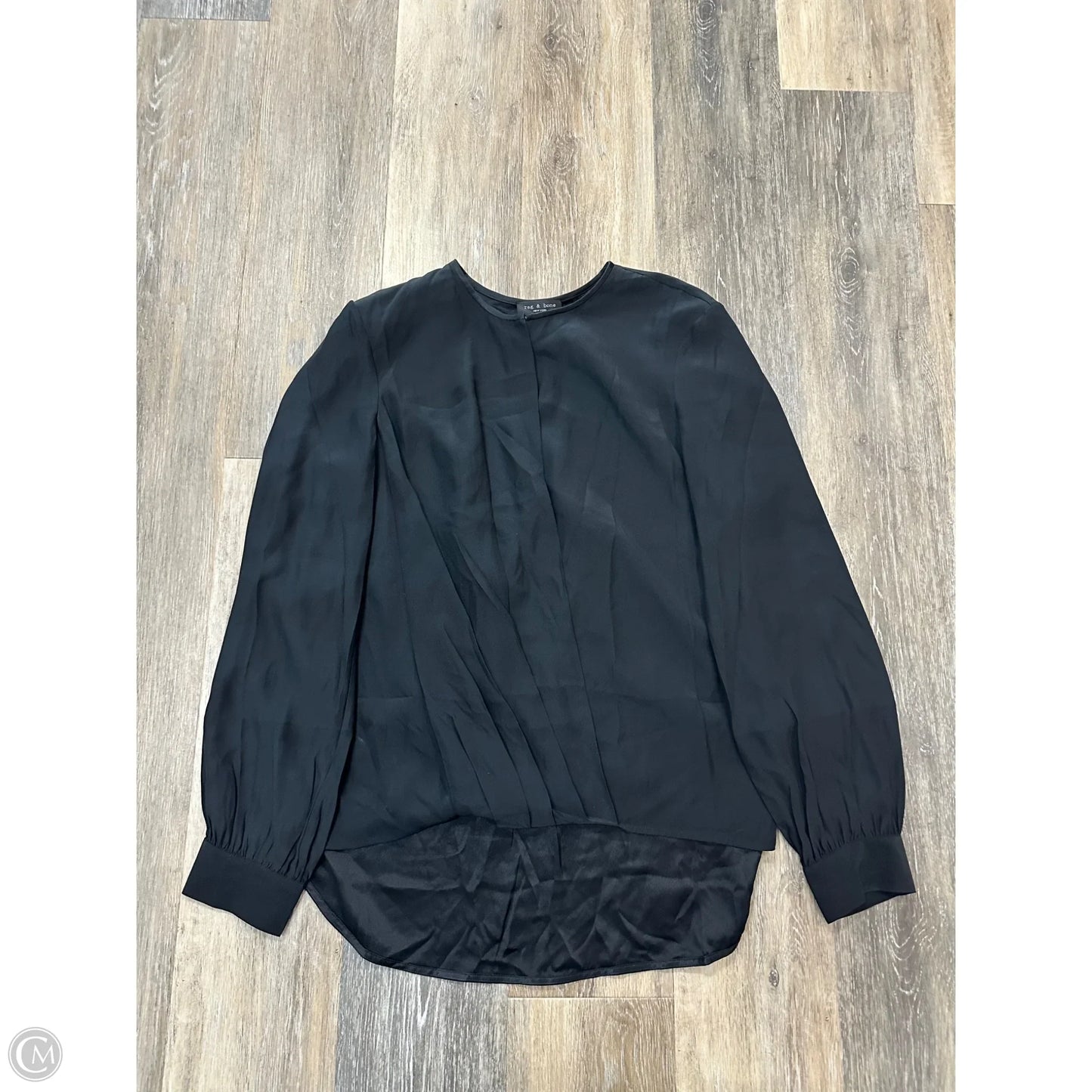 Blouse Long Sleeve By Rag And Bone In Black, Size: M