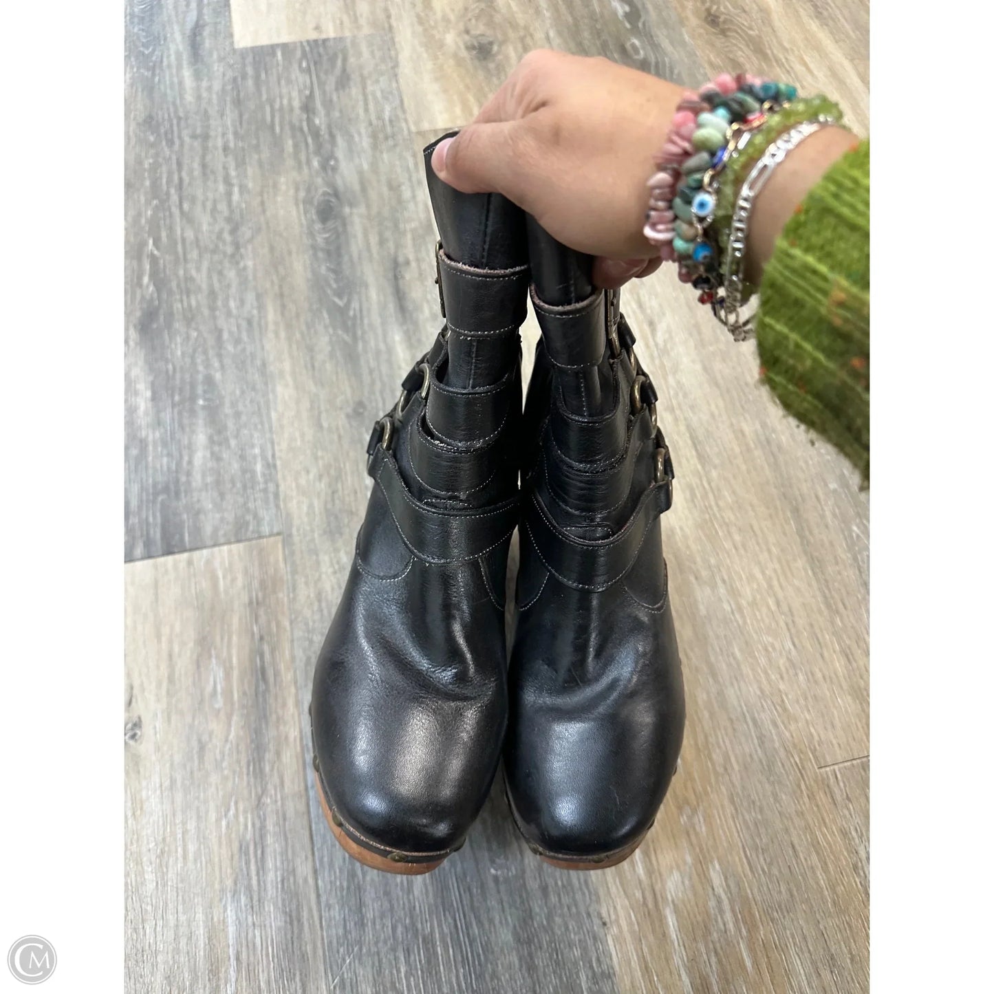 Boots Ankle Heels By Bed Stu In Black, Size: 8