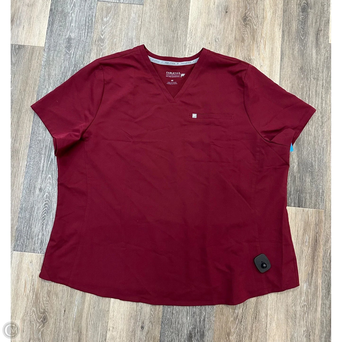 Scrub Top Short Sleeve By Fabletics In Maroon, Size: 4x