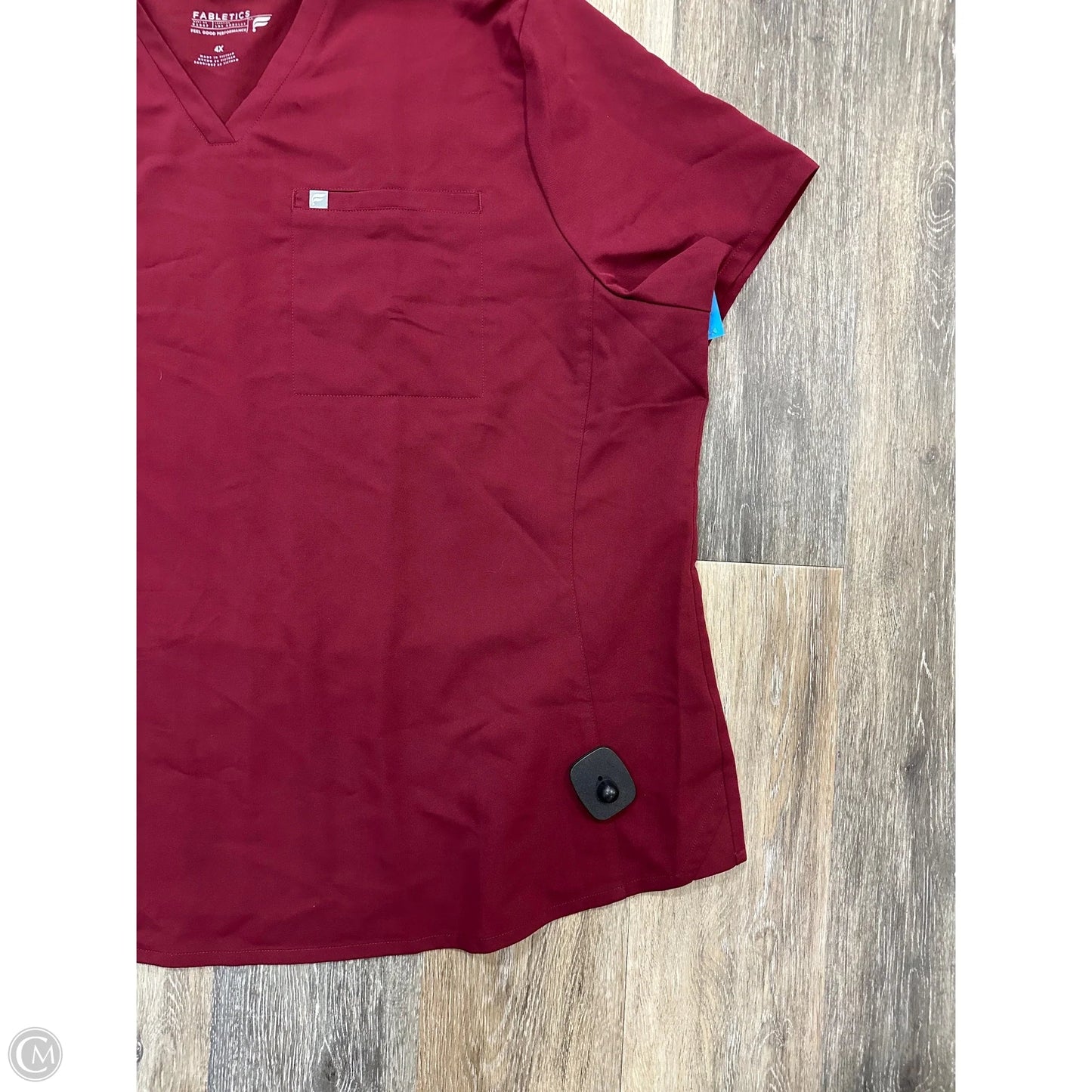 Scrub Top Short Sleeve By Fabletics In Maroon, Size: 4x
