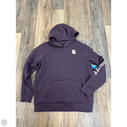 Athletic Sweatshirt Hoodie By Carhartt In Purple, Size: L