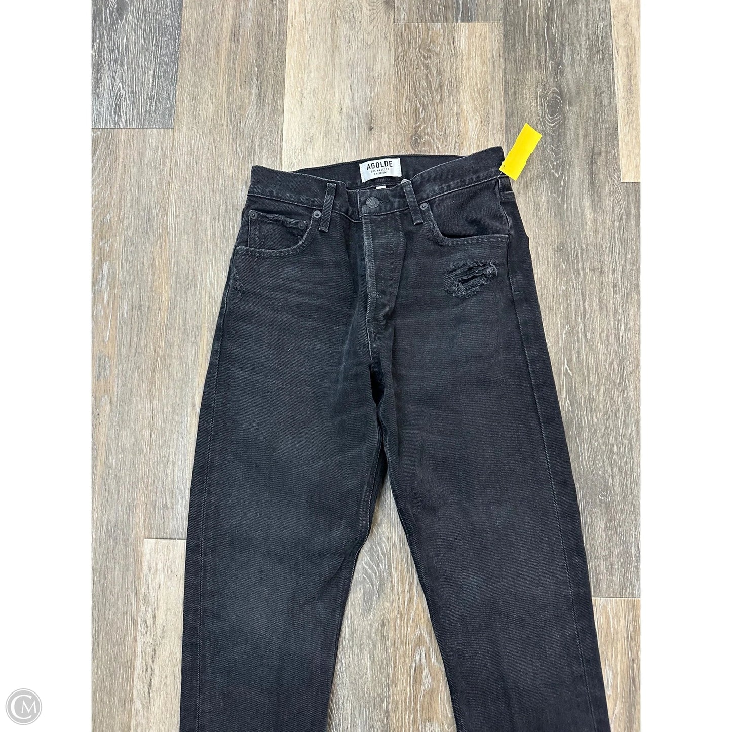 Jeans Straight By Agolde In Black Denim, Size: 2