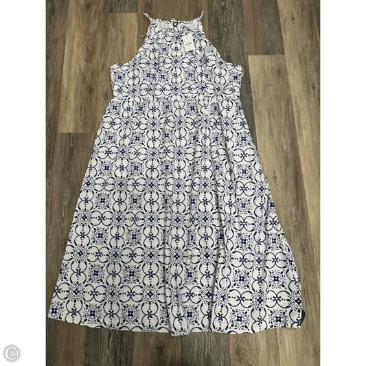 -Dress Casual Maxi By J. Crew In Blue & White, Size: 20