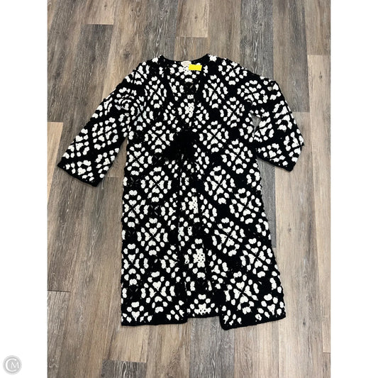 Sweater Cardigan By Elan In Black & White, Size: M