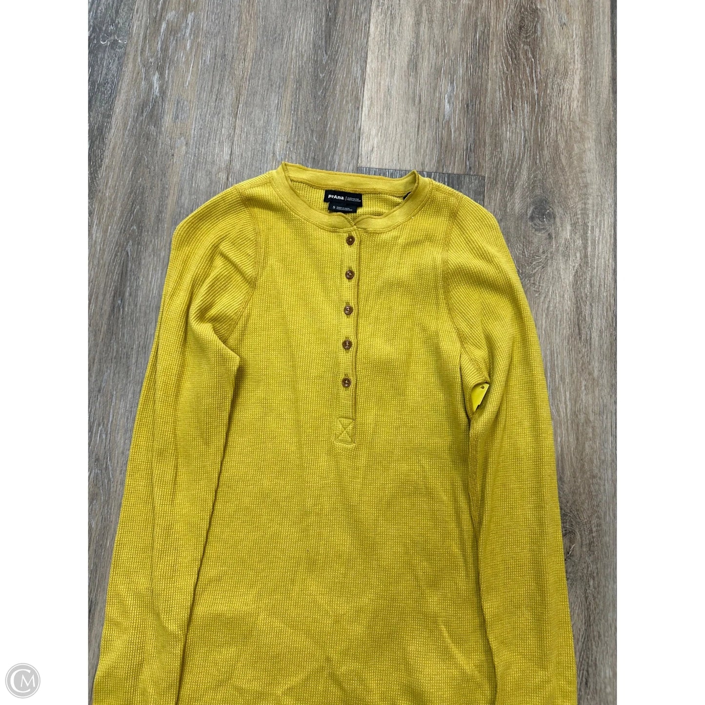 Top Long Sleeve By Prana In Yellow, Size: S