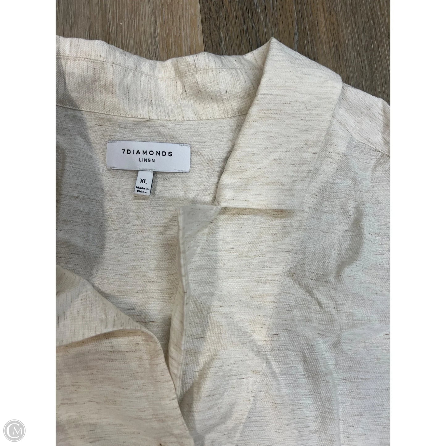 Blouse Short Sleeve By 7 Diamonds In Cream, Size: Xl