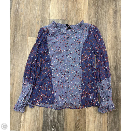 Blouse Long Sleeve By Paige In Purple, Size: M