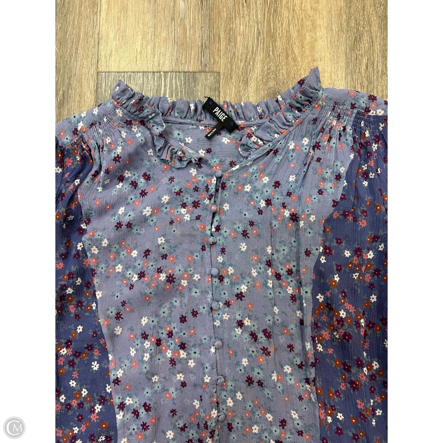 Blouse Long Sleeve By Paige In Purple, Size: M