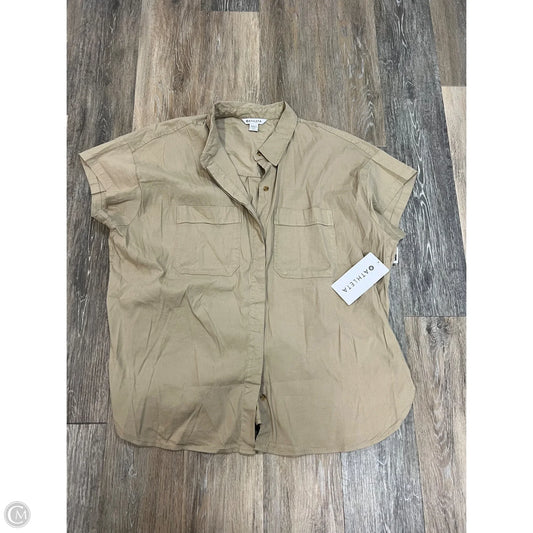 -Blouse Short Sleeve By Athleta In Tan, Size: Xl
