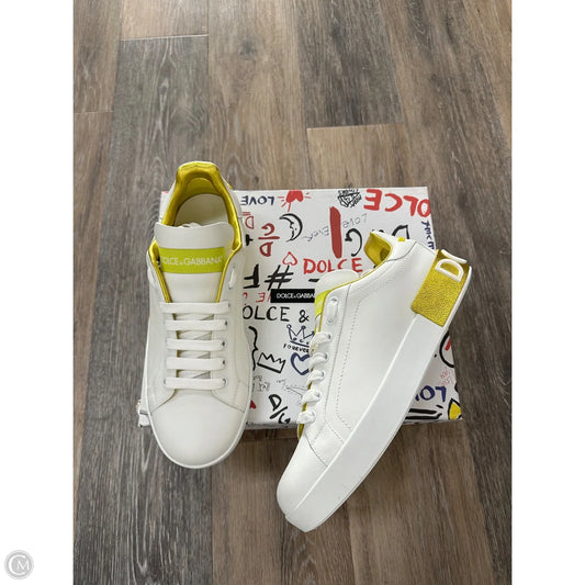 Shoes Luxury Designer By Dolce And Gabbana In Green & White, Size: 10