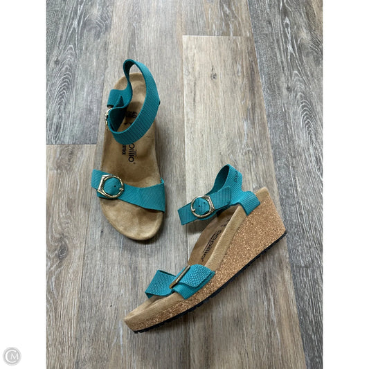 Sandals Heels Wedge By Birkenstock In Blue, Size: 9