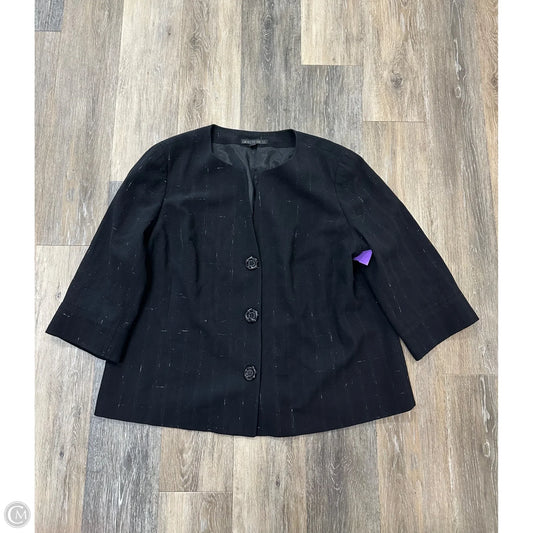 Blazer Designer By Lafayette 148 In Black, Size: 18