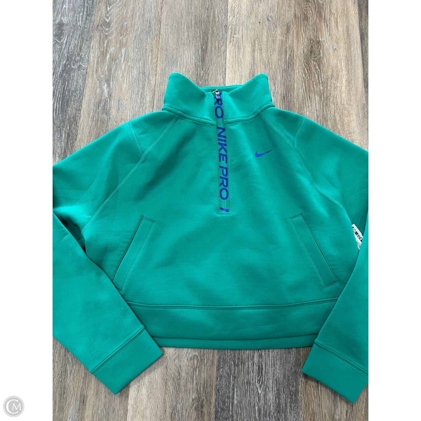 Athletic Sweatshirt Collar By Nike Apparel In Green, Size: S