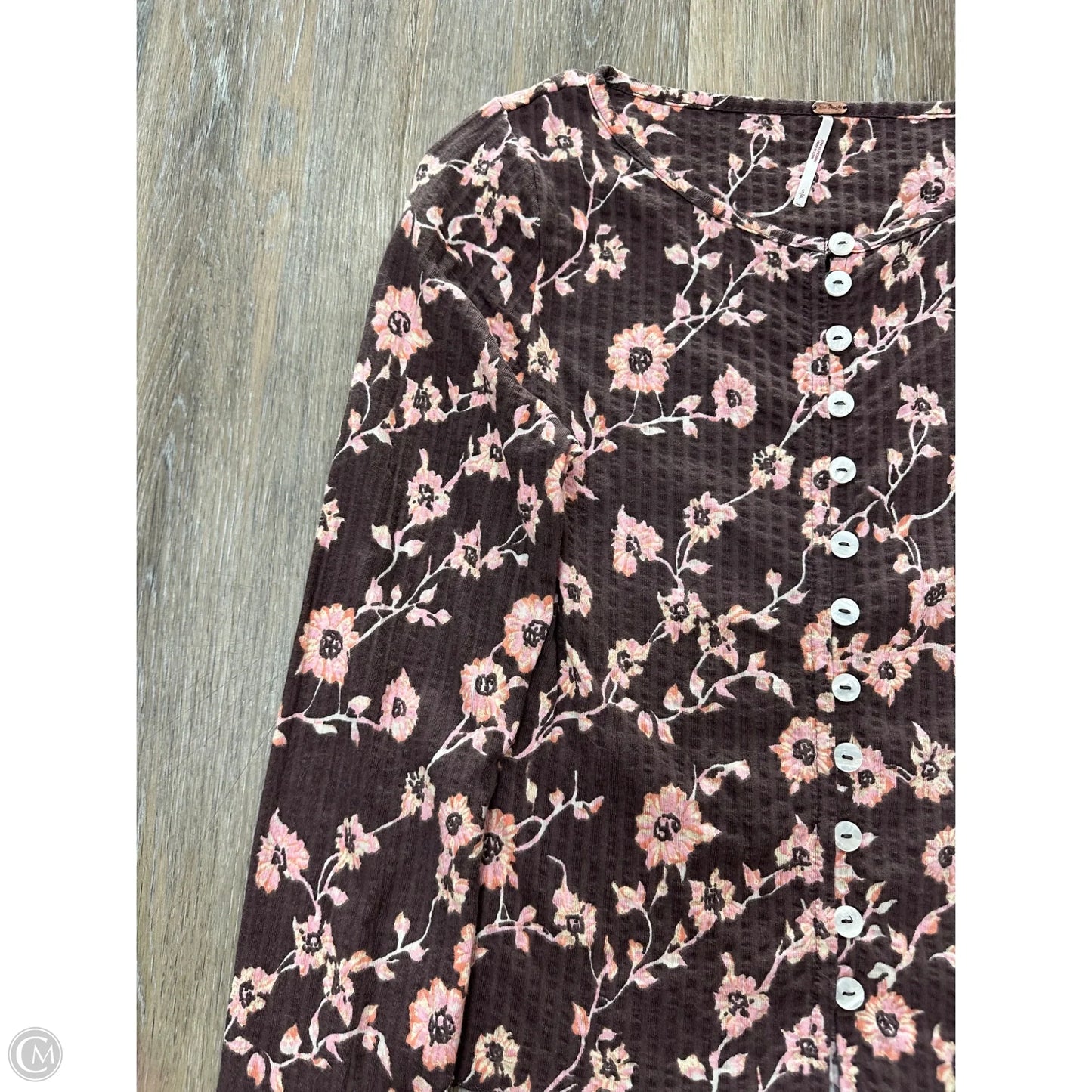 Top Long Sleeve By Free People In Floral Print, Size: S