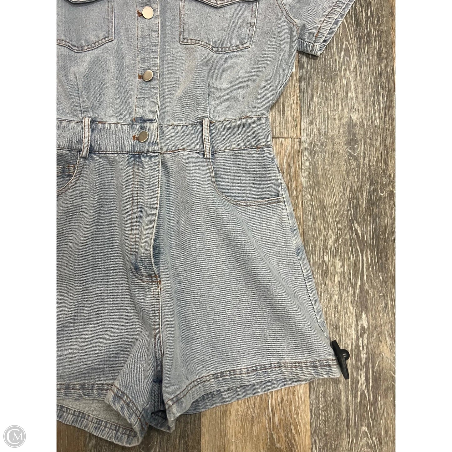Romper By Lulus In Blue Denim, Size: M