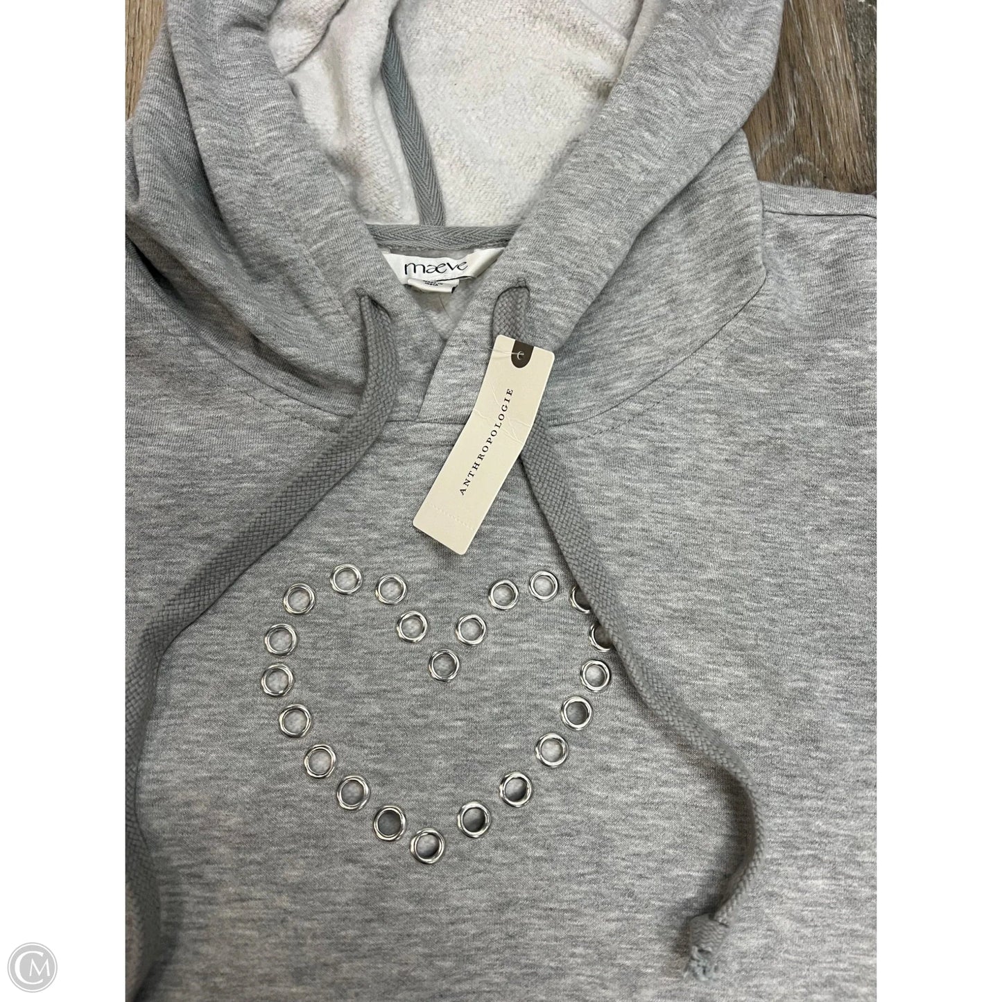 Sweatshirt Hoodie By Maeve In Grey, Size: Xl