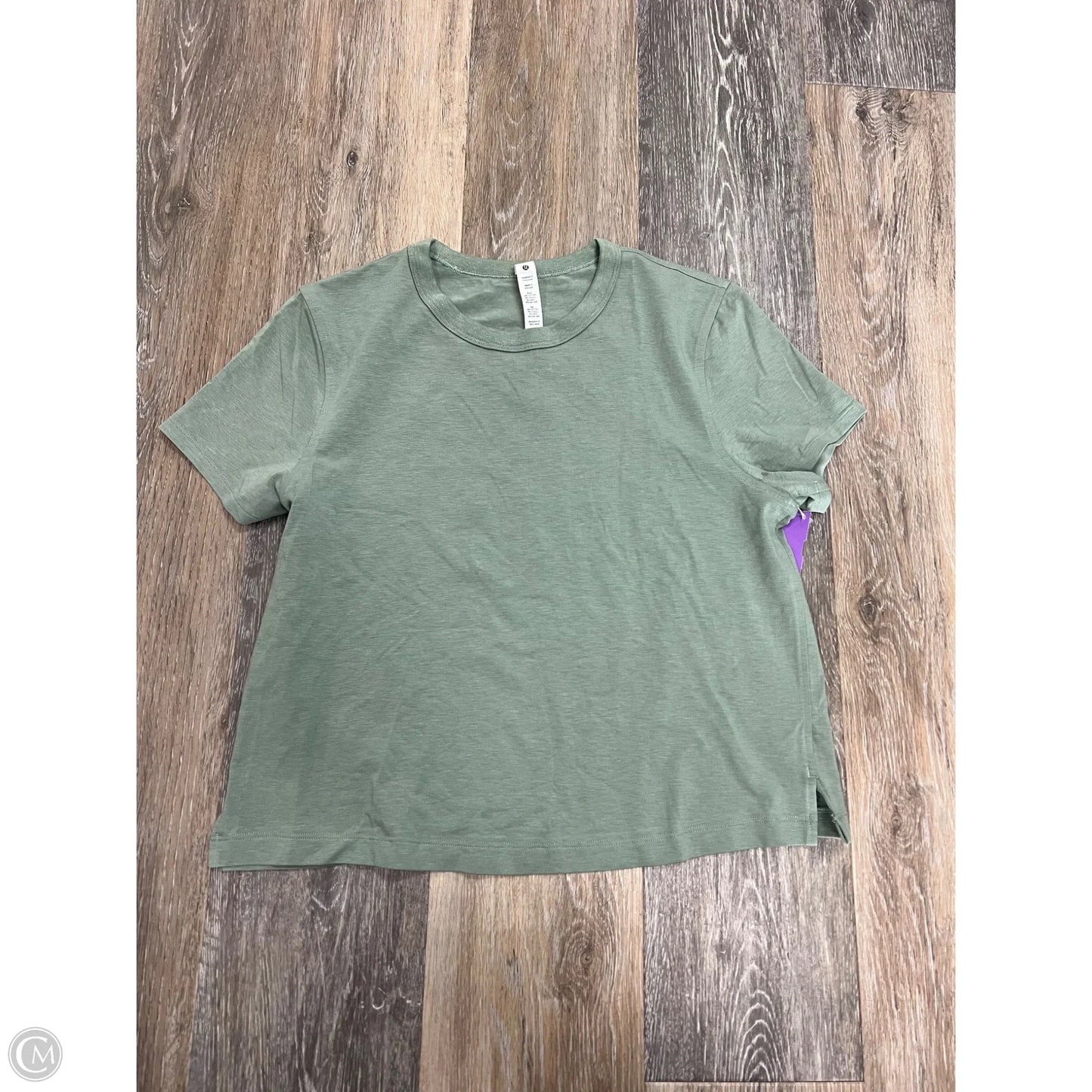 Athletic Top Short Sleeve By Lululemon In Green, Size: 4