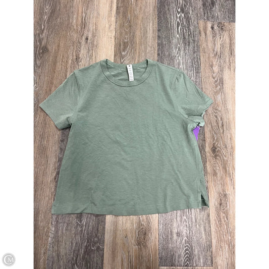Athletic Top Short Sleeve By Lululemon In Green, Size: 4