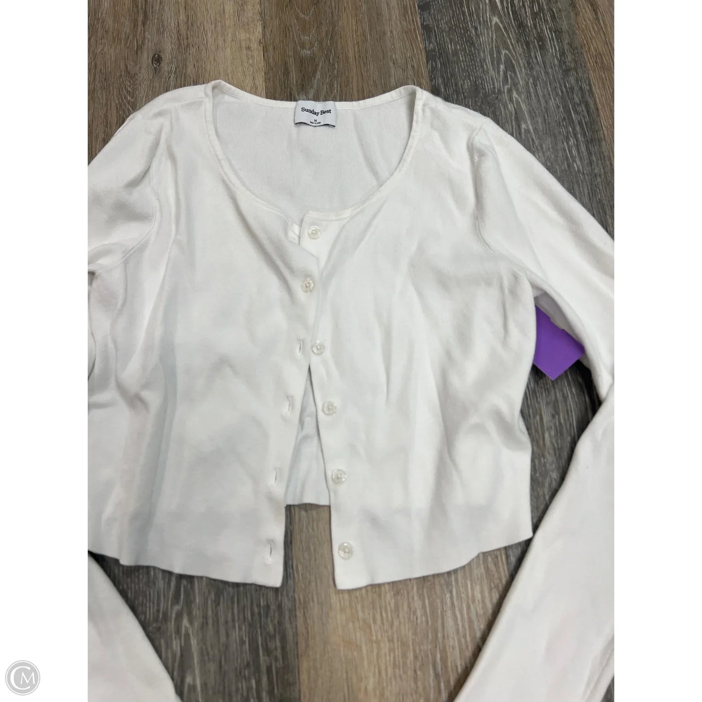 Sweater Cardigan By Sunday Best In White, Size: M