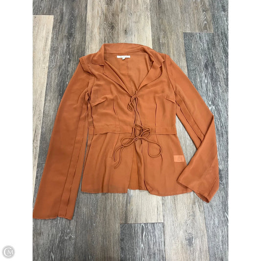 Blouse Long Sleeve By Et Clet In Orange, Size: M